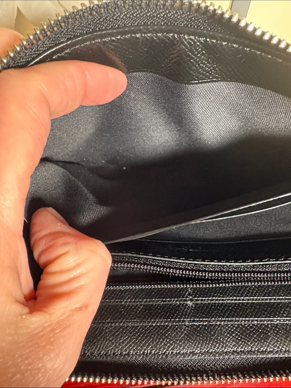 Coach Black and Gray Signature Zip Around Wallet - Picture 8 of 10
